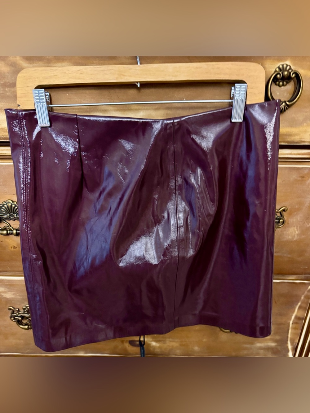 BLANKNYC Raspberry Beret Patent Faux Leather Mini Skirt 29 NWT